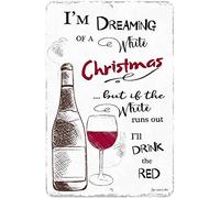 TammieLove Letrero de lata con texto en inglés «I ¡¯M Dreaming Of A White Christmas Vino» de 8 x 12 pulgadas, TinSignEUa12465