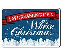 TammieLove Letrero de lata con texto en inglés "I'm Dreaming of A White Xmas Song" (20 x 30 cm)