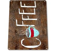 TammieLove Letrero de lata para taza de café, madera, metal, arte Java, espresso, tienda, cocina, A823, letrero de metal de 8 x 12 pulgadas