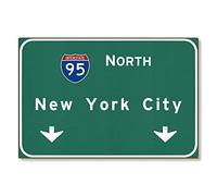 TammieLove Letrero de metal de 20 x 30 cm con texto en inglés "American Yesteryear I-95 Interstate NYC New York City ny Metal Highway Freeway