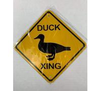 TammieLove Letrero de metal de metal con texto en inglés "Duck Xing Crossing Farm Pond Sign" cuadrado, 30,5 x 30,5 cm