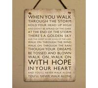 TammieLove Letrero de metal de metal de 30,5 x 40,6 cm, estilo grunge, himno de Liverpool Hillsborough, TinSign12X16A7149