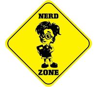 TammieLove Letrero de metal para decoración de pared con texto en inglés "Nerd Zone Crossing Style A", 30,5 x 30,5 cm