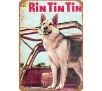 TammieLove Rin Tin Tin Comic - Letrero de metal retro para decoración de pared, letrero de metal vintage para bar, cafetería, hogar, 8 x 12 pulgadas, TinSignEUa35927