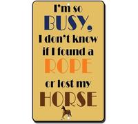 TammieLove Señal de advertencia para puerta de dormitorio con texto en inglés "I'm So Busy I Don't Know If I Found A Rope Or Lost My Horse", 20,3 x 30,5 cm