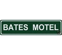 TammieLove Señal de carretera de Bates Motel con nombre de calle y carretera, letrero de Halloween, letrero de lata de 4 x 16 pulgadas