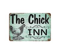TammieLove The Chick Inn Chicken Coop Hen House Farm Ranch Shopping Mall Rural Chicken Coop Tin Chicken Sign Metal Sign Metal Sign Retro Vintage Tin Poster Metal Poster Wall Art Decor 8 x 12 pulgadas