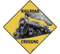 TammieLove Tinsign12 x 12a1818 - Cartel de metal con texto en inglés "Railroad Crossing" (12 x 12 pulgadas)