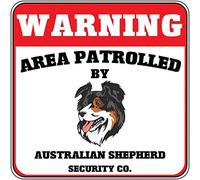 TammieLove Tinsign12x12a7095 - Letrero de metal con texto en inglés "Australian Shepherd Dog Security Crossing"