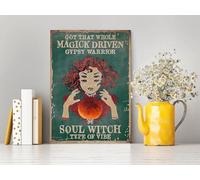 TammieLove TinSignEUa23235 - Póster de metal con texto en inglés "Driven Gypsy Warrior Soul Witch Inspired By The Witch Magic Lovers"