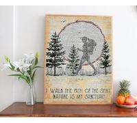 TammieLove TinSignEUa23550 - Póster con texto en inglés "I Walk The Path Of The Spirit" Nature Is My Sanctuary, póster de niña de aventura, decoración de pared, póster de metal de 20 x 30 cm