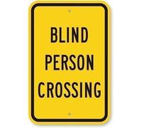TammieLove Tinsigneua24273 - Placa de metal vintage con texto en inglés "Blind Person Crossing 63 Mil Store", letrero de aluminio para garaje Indoo, letrero de metal de hojalata de 8 x 12 pulgadas