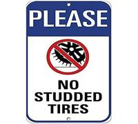TammieLove TinSignEUa31443 - Señal de advertencia de tráfico con texto en inglés "Please No Studded Tires (20,3 x 30,5 cm)