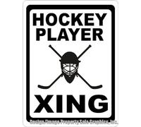 TammieLove TinSignEUa38914 - Letrero de metal con texto en inglés "Hockey Player Xing Crossing Players Ice Rink"