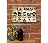 TammieLove TinSignEUa58427 - Letrero de metal con texto en inglés "In This House We Love Family Dream Big Like Scary Movie Play Game Love Friday" (20 x 30 cm)