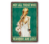 TammieLove TinSignTammieLoveA3539 - Letrero de metal retro vintage con texto en inglés "Not All Those Who Wander Are Lost"