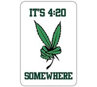 TammieLove TinSignTammieLoveA6017 - Letrero de metal divertido retro vintage con texto en inglés "It'S 420 Somewhere"