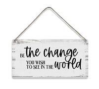 TammieLove TinSignTammieLoveA7242 - Letrero de metal con texto en inglés "Be the Change You Wish To See In The World"