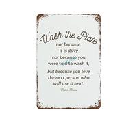 TammieLove TinSignTammieLoveA7509 - Póster con cita "Wash The Plate" (madre Teresa)