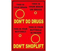 TammieLove TinSignTammieLoveA7620 - Letrero de metal con texto en inglés "Don'T Do Drugs,Don'T Shoplift Home Bar Club Hotel & Outdoor Street Garage Sign"