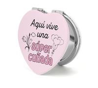Tamnioa Regalo CuñAda Regalos para Mi CuñAda Regalos para CuñAdas Regalo Originales para Mujer, Espejo Maquillaje Espejo PequeñO Portatil, DíA De La Madre San ValentíN Navidad Original Utiles