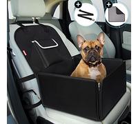 TAMOWA Refuerzo de Coche para Perros, Impermeable Asiento del Coche de Seguridad para Perro Mascota con Cinturón de Seguridad para Perro y Lavable Empapadores Perros, Coche y SUV Trucks ect, Negro