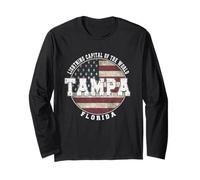 Tampa Florida, Bandera Americana Vintage Manga Larga