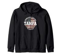 Tampa Florida, Bandera Americana Vintage Sudadera con Capucha