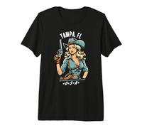 Tampa Florida Cowgirl con diseño de Pistola Camiseta Premium