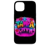 Tampa Florida Vibrante Horizonte Retro Souvenir Diseño Carcasa para iPhone 13