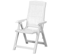 Tampa Plegable,Blanco Íntegramente de Plástico Silla Jardín Terraza Plegable