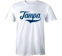 Tampa Retro Cuba Baseball Font Men's tee T-Shirt City Town State Pride White