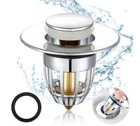Tampas universais para pias, 2 unidades Substituições de tampas pop-up para pias, Tampas de pia com coletor de cabelo em cesto, Tampas de pia em aço inoxidável para cozinha e banheiro, Banho (34-38mm)