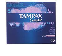 Tampax Compak ligero, 22 unidades con aplicador de plástico Juego de 3