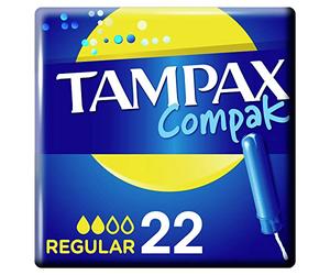 Tampax Compak Los Tampones De La Manga De Carga Regular 22 unidades