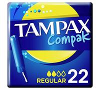 Tampax Compak Regular tampones con aplicador, protección antimanchas y discreción, siéntete limpia, 8 unidades