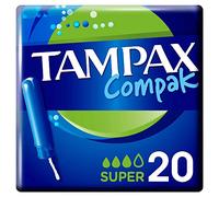 Tampax Compak Super Tampones Con Aplicador, 20 Unidades, Protección Y Comodidad Durante Tu Periodo