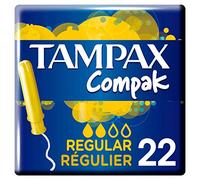 Tampax Compak Tampones Regular 22 con aplicador de plástico - juego de 3