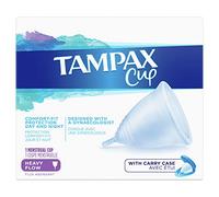Tampax Copa Menstrual Flujo Abundante, Protección Comfort-Fit Día y Noche, Fabricada 100% con Silicona Médica, Testada Clínicamente, Fácil de limpiar, Reutilizable, Incluye Funda de Transporte