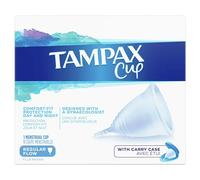 Tampax Copa Menstrual Flujo Regular, Protección Comfort-Fit Día y Noche, Fabricada 100% con Silicona Médica, Testada Clínicamente, Fácil de limpiar, Reutilizable, Incluye Funda de Transporte