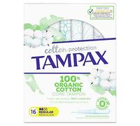 Tampax Cotton Protection regular con aplicador 16 X, tampones de algodón orgánico de Tampax