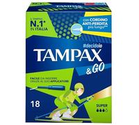 Tampax & Go Super - 18 compresas interiores con aplicador de plástico