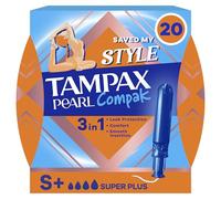 Tampax Pearl Compak Super Plus - Tampones con aplicador, protección contra fugas, comodidad y fácil inserción