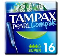 Tampax Pearl Compak Super Tampones Con Aplicador, 16 Unidades