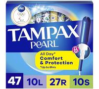 Tampax Pearl - Tampones de plástico, multipaquete, ligero/regular/superabsorción, sin aroma, 50 unidades