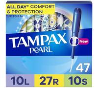 Tampax Pearl - Tampones de plástico, multipaquete, ligero/regular/superabsorción, sin aroma, 50 unidades