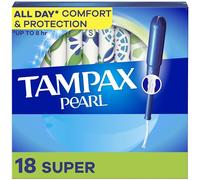 Tampax Pearl Tampons Super Absorbency, con trenzado antifugas, sin perfume, 18 unidades