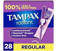 Tampax Radiant Tampones de absorción regular, sin perfume, 28 unidades