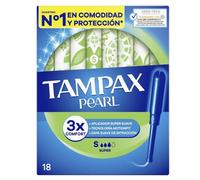 Tampax Aplicador Pearl Super Tampones, 18 cada uno