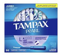 Tampax Tampones de perlas con aplicador de plástico, absorción regular, sin perfume, paquete de 50 unidades de 4 (200 unidades en total) (el embalaje puede variar) BD1996 , Absorbencia de luz, 50 Count (Pack of 4), Lite, paquete de 4 unidades., 1
